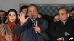 د مسلم لیګ نواز ګوند مشر نواز شریف هم خپل بری اعلان کړی او د ائتلافي حکومت جوړولو خبر یې ورکړی.