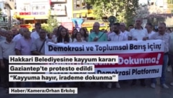 Hakkari Belediyesi'ne kayyum kararı Gaziantep’te protesto edildi