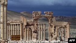 Những tàn tích trong cổ thành Palmyra, cách thủ đô Damascus của Syria 215 km về hướng đông bắc.