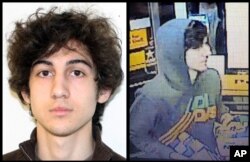 Ảnh nghi can thứ hai, Dzhokhar Tsarnaev, của FBI (trái) và một ảnh khác của Trung tâm Tình báo Khu vực Boston (phải)