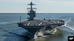 Tàu USS Gerald R. Ford đã được Hải quân Mỹ chính thức đưa vào sử dụng (ảnh do Hải quân công bố tháng 4/2017)