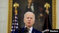 Tổng thống Joe Biden cập nhật tin tức về COVID-19, ngày 18/6/2021, tại Tòa Bạch Ốc.