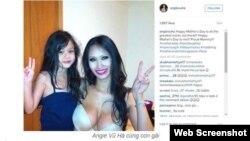 Người mẫu/DJ Angie Vu Ha con gái.