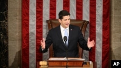 Đại diện tiểu bang Wisconsin Paul Ryan phát biểu ngay sau khi được bầu làm Chủ tịch Hạ viện, ngày 29/10/2015.