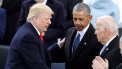 Donald Trump'ın yemin ederek görevi Barack Obama'dan devraldığı tören