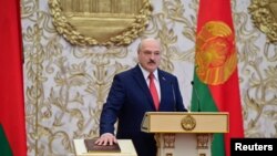 Ông Alexander Lukashenko trong lễ nhậm chức hôm 23/9.