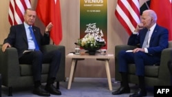 Cumhurbaşkanı Erdoğan ile ABD Başkanı Biden dün Litvanya'nın başkenti Vilnius'taki NATO zirvesi çerçevesinde biraraya geldi- 11 Temmuz 2023