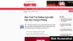 Báo Tuổi Trẻ Online tạm biệt bạn đọc trong 3 tháng.