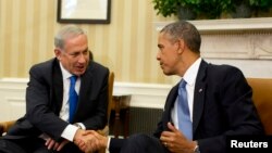 Thủ tướng Israel Benjamin Netanyahu trong cuộc gặp gỡ với Tổng Thống Hoa Kỳ Barack Obama tại Tòa Bạch Ốc, ngày 30/9/2013.