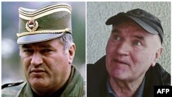 Ảnh của ông Ratko Mladic lúc là tướng trong quân đội và sau khi bị bắt hôm 26/5/11