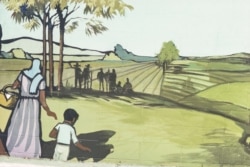 Nông dân gốc Mexico đến Quận Cam, trích Fountain Valley Mural. (Các ảnh tranh tường đều courtesy O’Cadiz Family Private Collection)