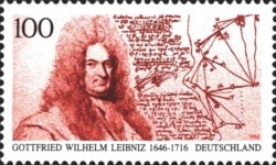 Leibniz trên một con tem Đức phát hành năm 1996.