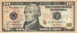 Chân dung Alexander Hamilton trên tờ tiền $10 Mỹ.