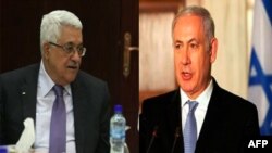 Tổng thống Palestine Mahmoud Abbas và Thủ tướng Israel Benjamin Netanyahu (phải)