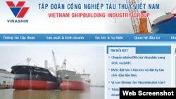 Trang web trước đây của Vinashin.