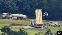 Hệ thống phòng thủ tên lửa THAAD được Mỹ triển khai tại Seongju, Hàn Quốc (ảnh tư liệu ngày 6/9/2017)