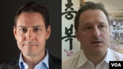 Nhà cựu ngoại giao Michael Kovrig (bên trái) và doanh nhân Michael Spavor, hai công dân Canada bị TQ giam giữ để trả đữa vụ bắt giữ bà Mạnh Vãn Chu, CFO của Huawei