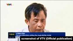 Ông Lê Đình Công trong một video "thú tội" về vụ Đồng Tâm, phát trên VTV, 14/1/2020