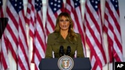 Đệ nhất Phu nhân Melania Trump phát biểu hôm 25/8.