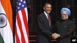 Tổng thống Hoa Kỳ Barack Obama và Thủ tướng Ấn Ðộ Manmohan Singh.