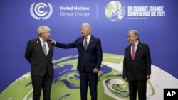 İngiltere Başbakanı Boris Johnson, ABD Başkanı Joe Biden ve BM Genel Sekreteri Antonio Guterres, Glasgow'da düzenlenen BM İklim Değişikliği Konferansı'nda biraraya geldi. 