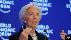 Bà Christine Lagarde, Tổng Giám Đốc IMF, tham dự Diễn đàn Kinh tế Thế giới tại Davos, Thụy Sĩ ngày 20/1/ 2017.